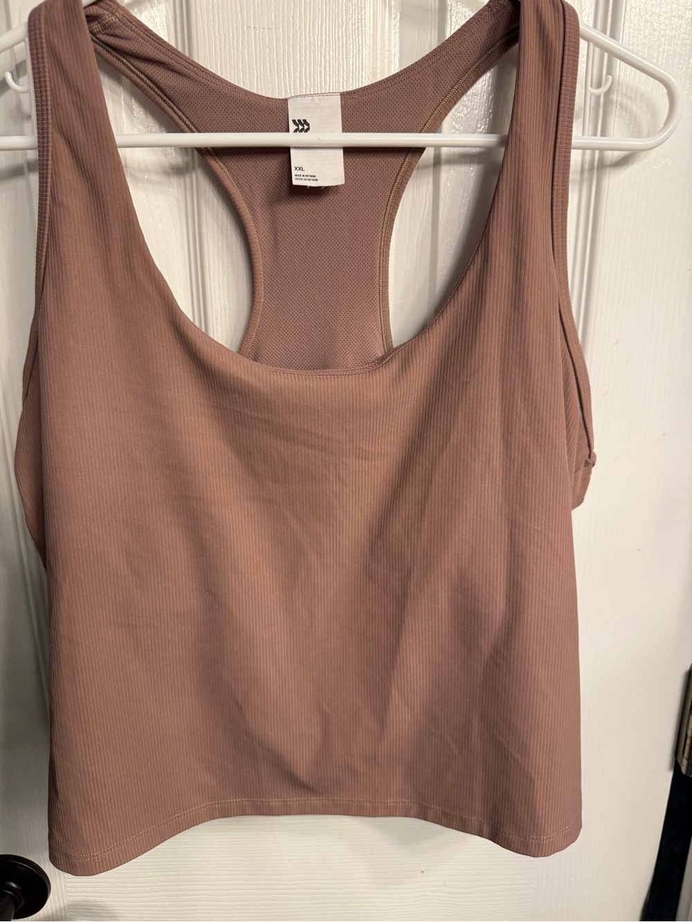 two all in motion Ribbed Mauve-Pink and Black Racerback Tank
